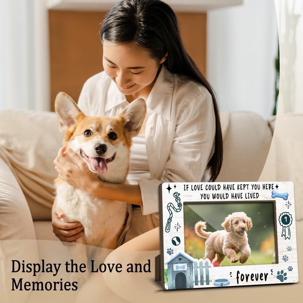 Cat Memorial Photo Frames Dog and Cat Loss Remembrance Gift Sympathy Keepsake for Pet Lovers Condolence Present for Pet Owner If love Could Have Kept You Here Picture Frames 4x6 Photo - YY012