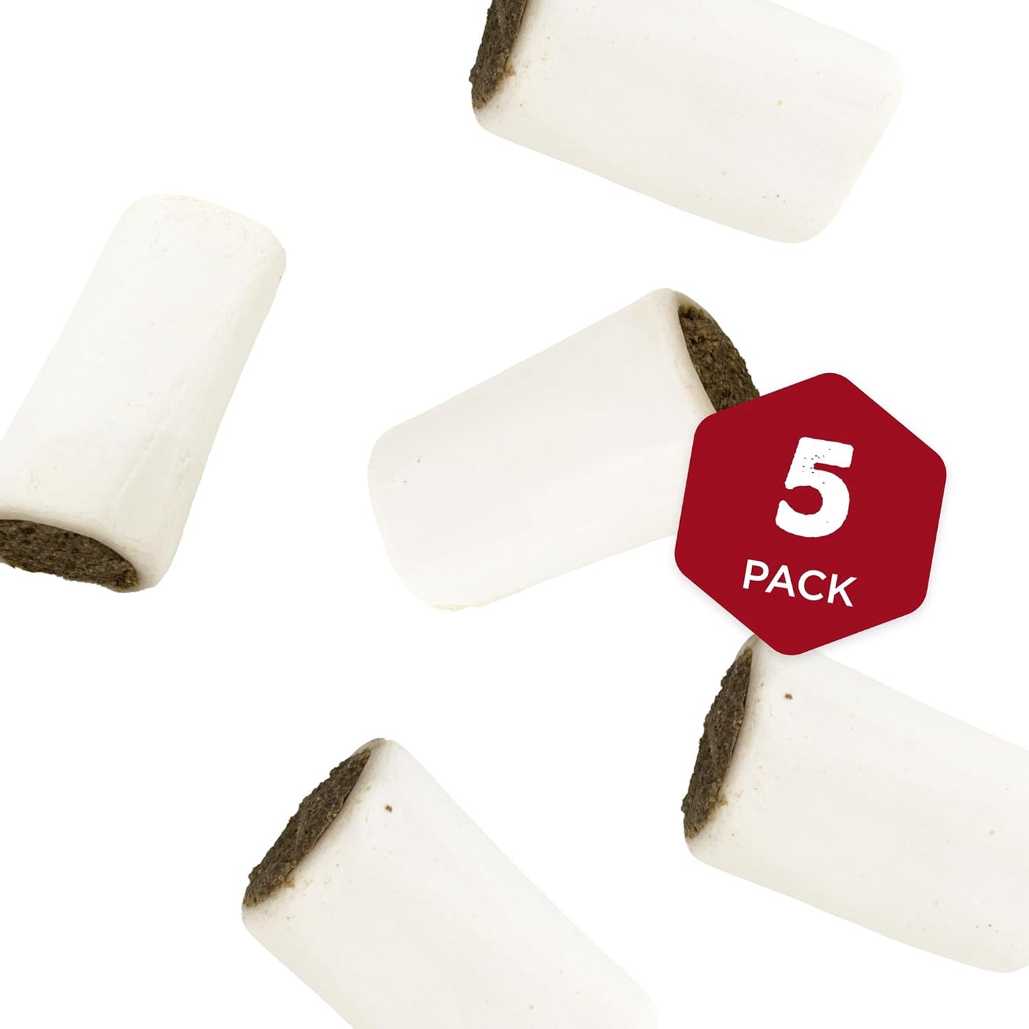 Best Bully Sticks Chicken and Apple Filled Bones - 3-4 Inch 5 Count (Pack of 1) - Long Lasting, Refillable Stuffed Dog Bone Treats for Dogs