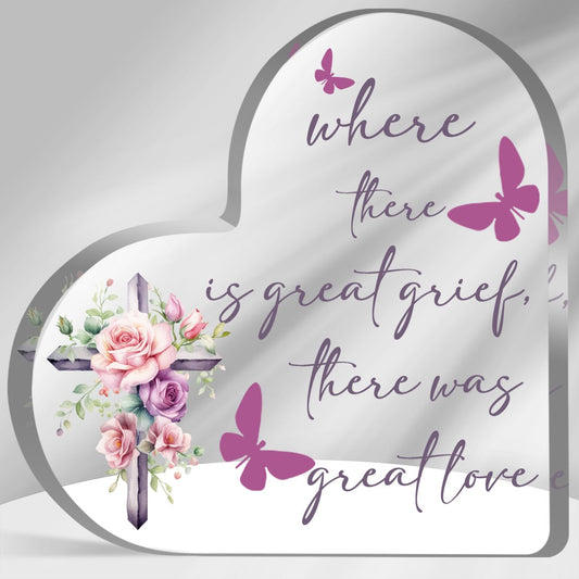 Sympathy Gifts for Loss of Loved One Bereavement Decor Sign Memorial Gifts for Loss of Mother Father Condolence Acrylic Plaque with Remembrance Quote