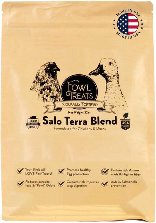Naturally Fortified Treats – Protein Rich Supplement Suitable for Chickens, Hens and Ducks, Hand Mixed with USA Grown Ingredients – Salo Tera Blend – 32oz