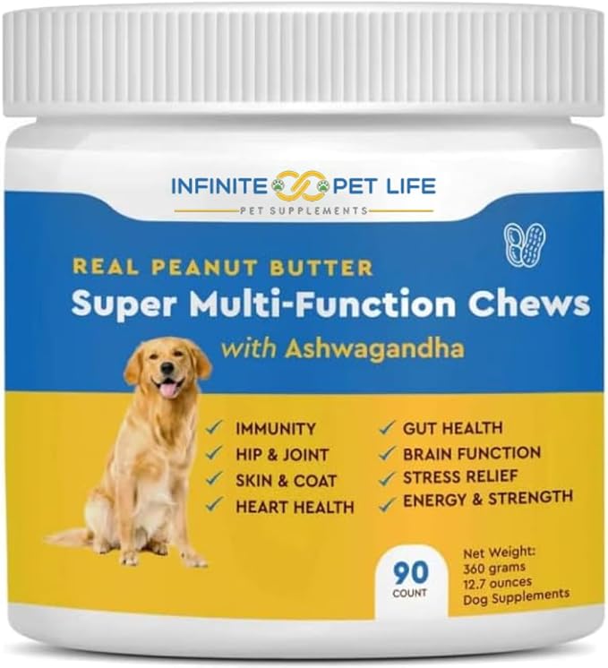 Super Multi-Vitamin Chew with Ashwagandha. Multivitamin for Joint, Skin, Gut, Brain, Bone, Heart & Immune Health - All Natural Ashwagandha, Curcumin, Pumpkin Powder & Vitamin C (90 Chews).