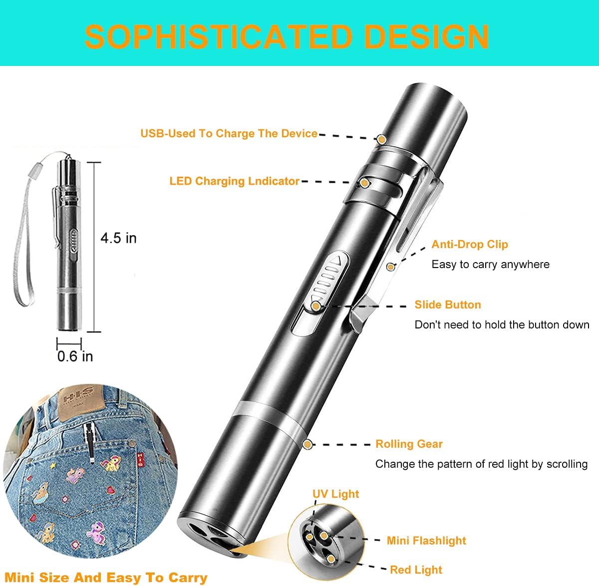 IVVTRYI Laser Pointer Cat Toys for Indoor, Rechargeable, 7 Adjustable Wand Red Light Pet Interactive Cat Mouse Toys to Keep Busyfor Kitten Dog Chase Play ﻿