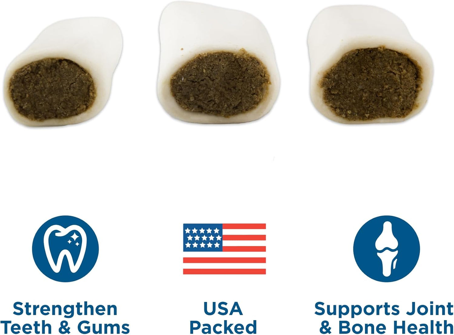 Best Bully Sticks Chicken and Apple Filled Bones - 3-4 Inch 5 Count (Pack of 1) - Long Lasting, Refillable Stuffed Dog Bone Treats for Dogs