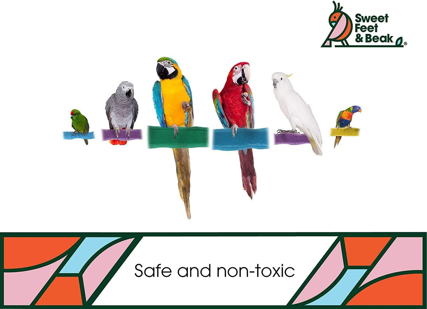 Comfort Grip Safety Perch for Bird Cages - Pedicure Perch for Birds to Keep Nails and Beaks in Top Condition - Safe Easy to Install Bird Cage Accessories - XL 13.5"