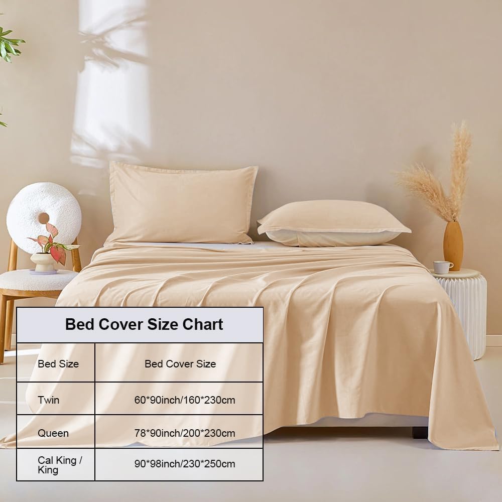 DUJUIKE Waterproof Bed Cover for Dog and Cats,Pet Hair Resistant Bed Sheet Cover, Protective Bed Liner Cover with 100% Waterproof Breathable Thin Fabric (Apricot Yellow, Super King 90 * 118 inch)