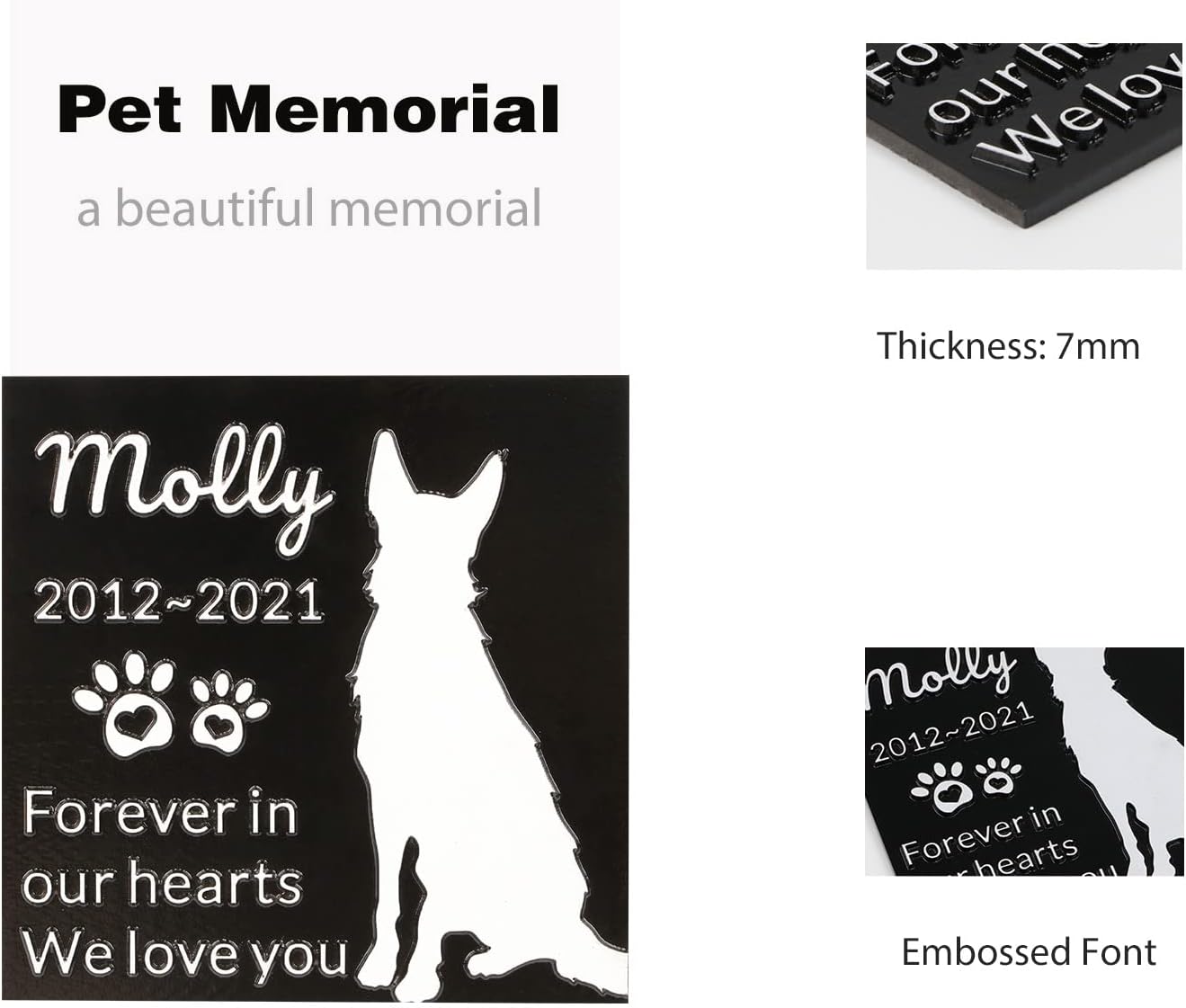 Pet Memorial Stone Cat Dog Pet Memorial Personalized Pet Grave Markers Customized Pet Grave Markers with Pet Name are a Sympathy Gift for The Loss of a Pet (Acrylic)