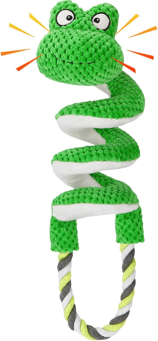 Interactive Squeaky Dog Toys with Pull Rope, Large Dog Tug of War Toy, Plush Puppy Chew Toys for Dental Health, Great for Small, Medium and Big Dogs