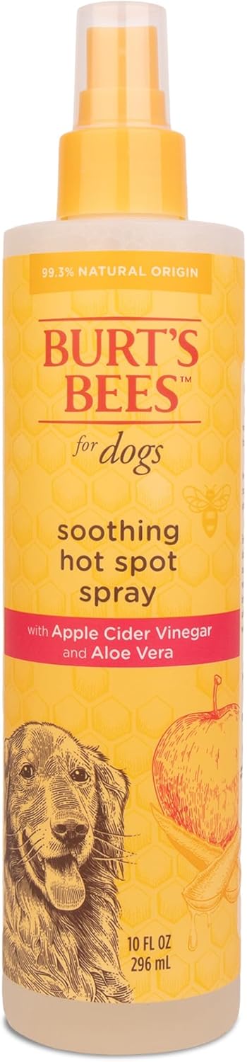 BURT'S BEES FOR PETS Hot Spot Spray with Apple Cider Vinegar and Aloe Vera for Itchy Dogs, 95% Natural Origin Formulas, Itchy Skin Relief, 10 Fl Oz