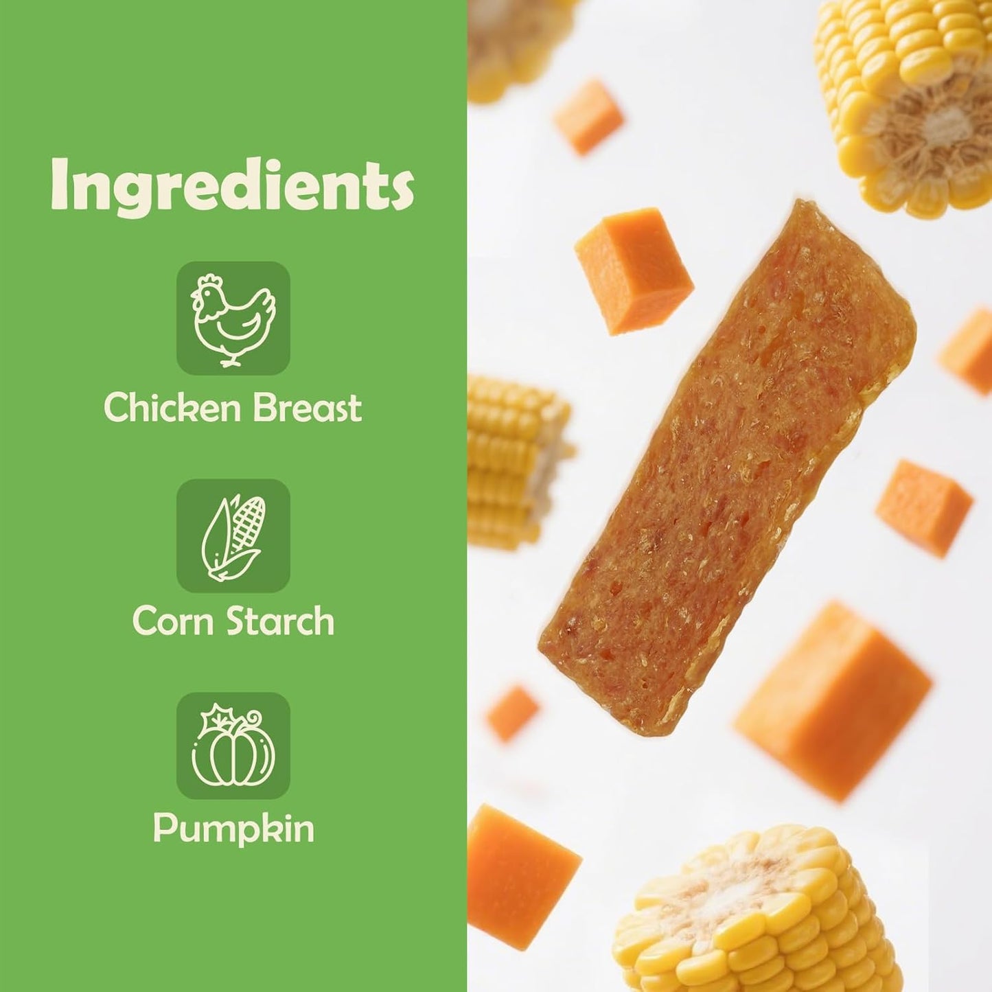 MON2SUN Dog Treats Chicken Jerky Pumpkin Flavor, Rawhide-Free, Gluten-Free, Healthy Jerky Snacks for Small Dogs, 21.2 oz