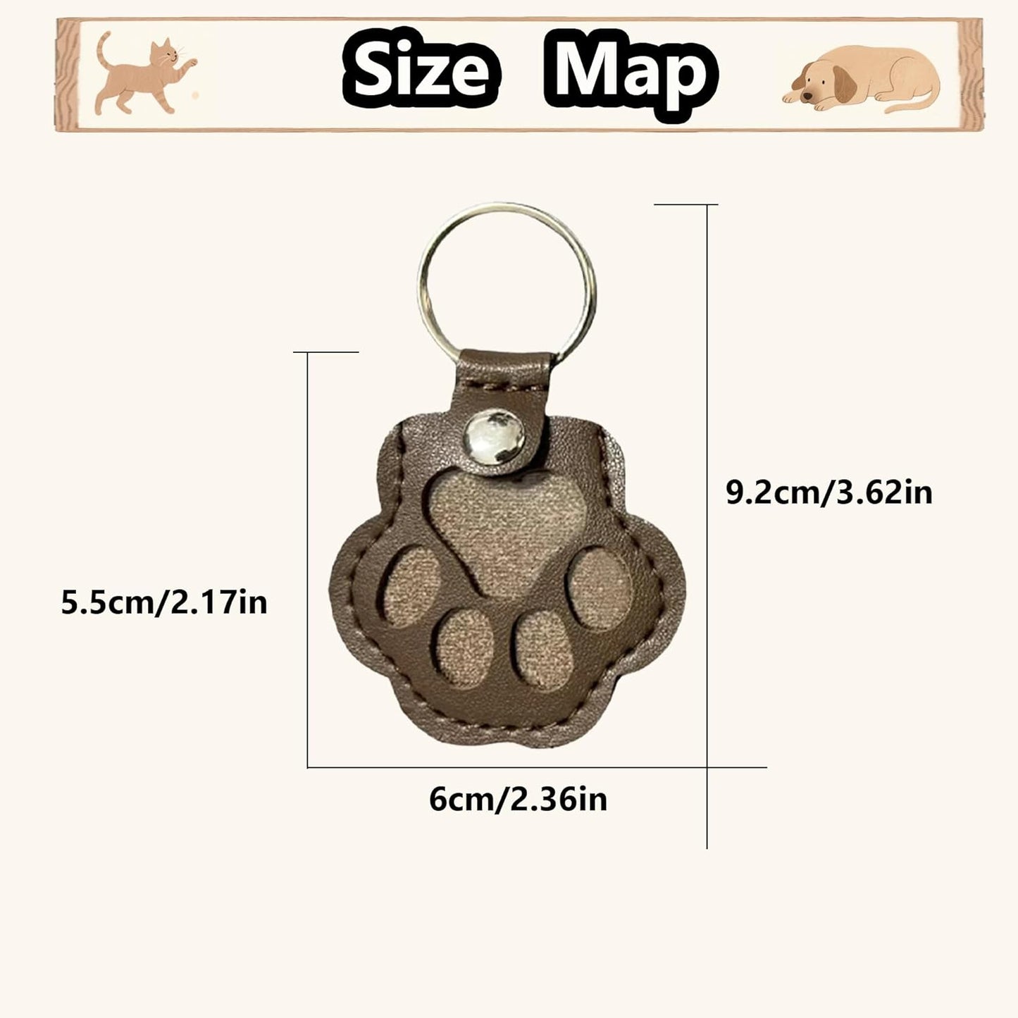 dog fur keepsake keychain cute pet paw shaped leather keychain for dog&cat hair keepsake