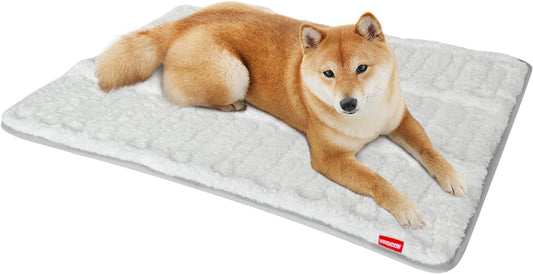 Dog Bed Crate Mat(36" X 23"), Soft Plush Dog Bed Pad Machine Washable Crate Pad, Dog Sleeping Mat with Anti Slip Bottom