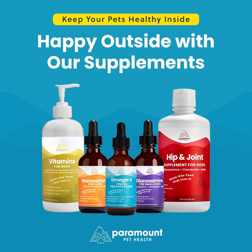 Paramount Pet Health Liquid Glucosamine for Small Dogs, 260mg Glucosamine Liquid for Dogs Joint Supplement for Mobility & Comfort, Easy-to-Use Liquid MSM & Chondroitin, 2 oz