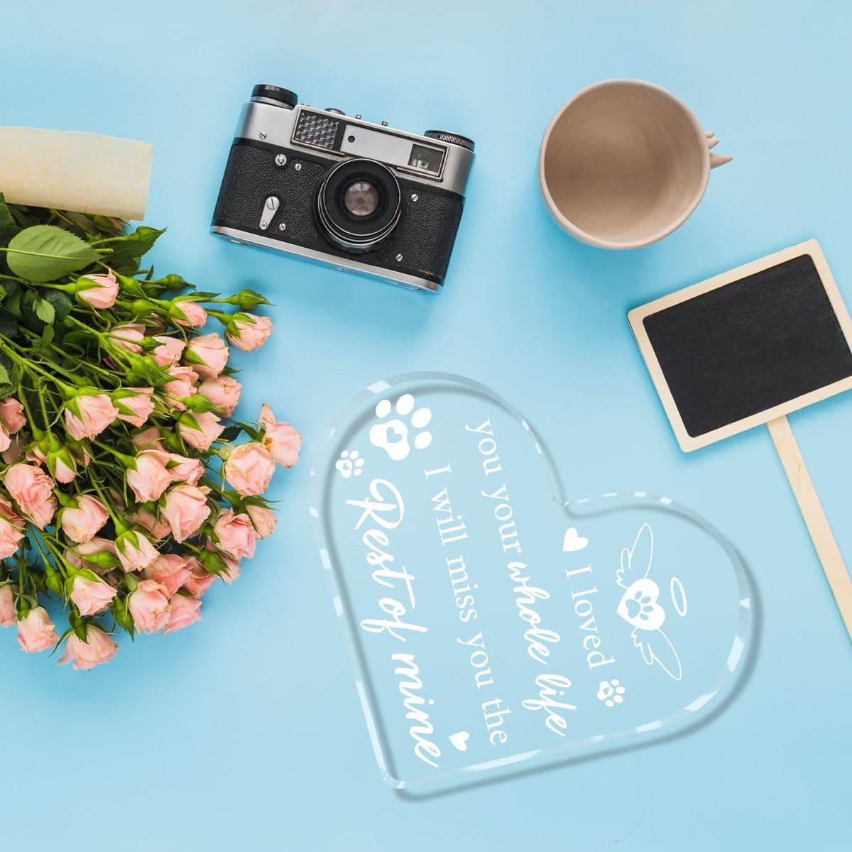 Loss of Dog Sympathy Gift Dog Bereavement Gifts Heart Shape Acrylic Sign Pet Commemoration Acrylic Heart Plaque for Home Farmhouse Office Desktop