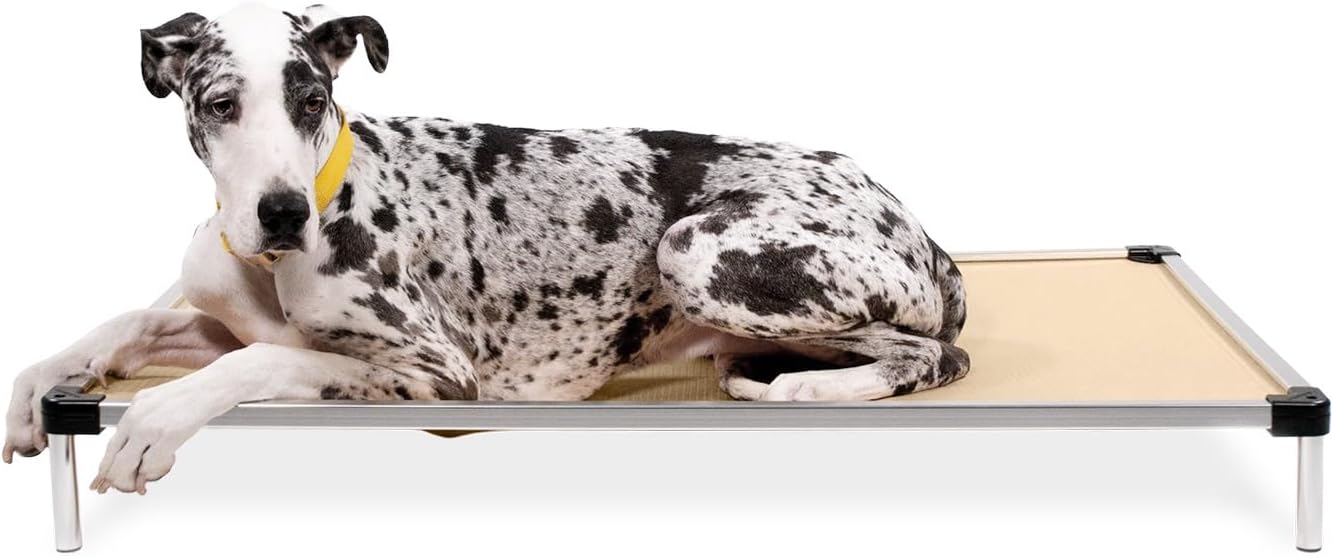 K9 Ballistics Chew Proof Elevated Cooling Dog Bed - Made for Aggressive Chewers, Virtually Indestructible, Ripstop Fabric with No Padding, Pre-Assembled - XXL, Sandstone