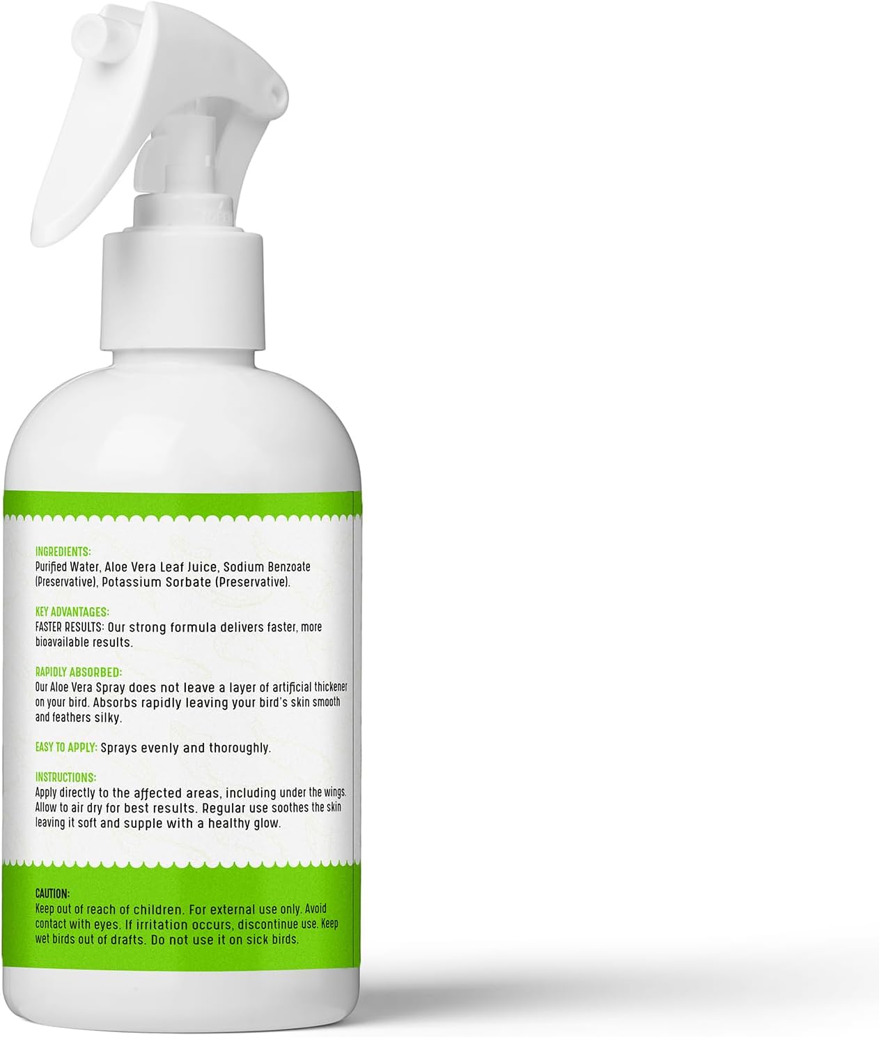 UnRuffledRx™ Aloe Vera Bird Spray for Birds (Pack of 2)- Daily Relief for Itchy, Dry Skin - 8oz in Each Pack Bird Bath Mist - Safe if Ingested, Natural, Odor-Free, Made in USA