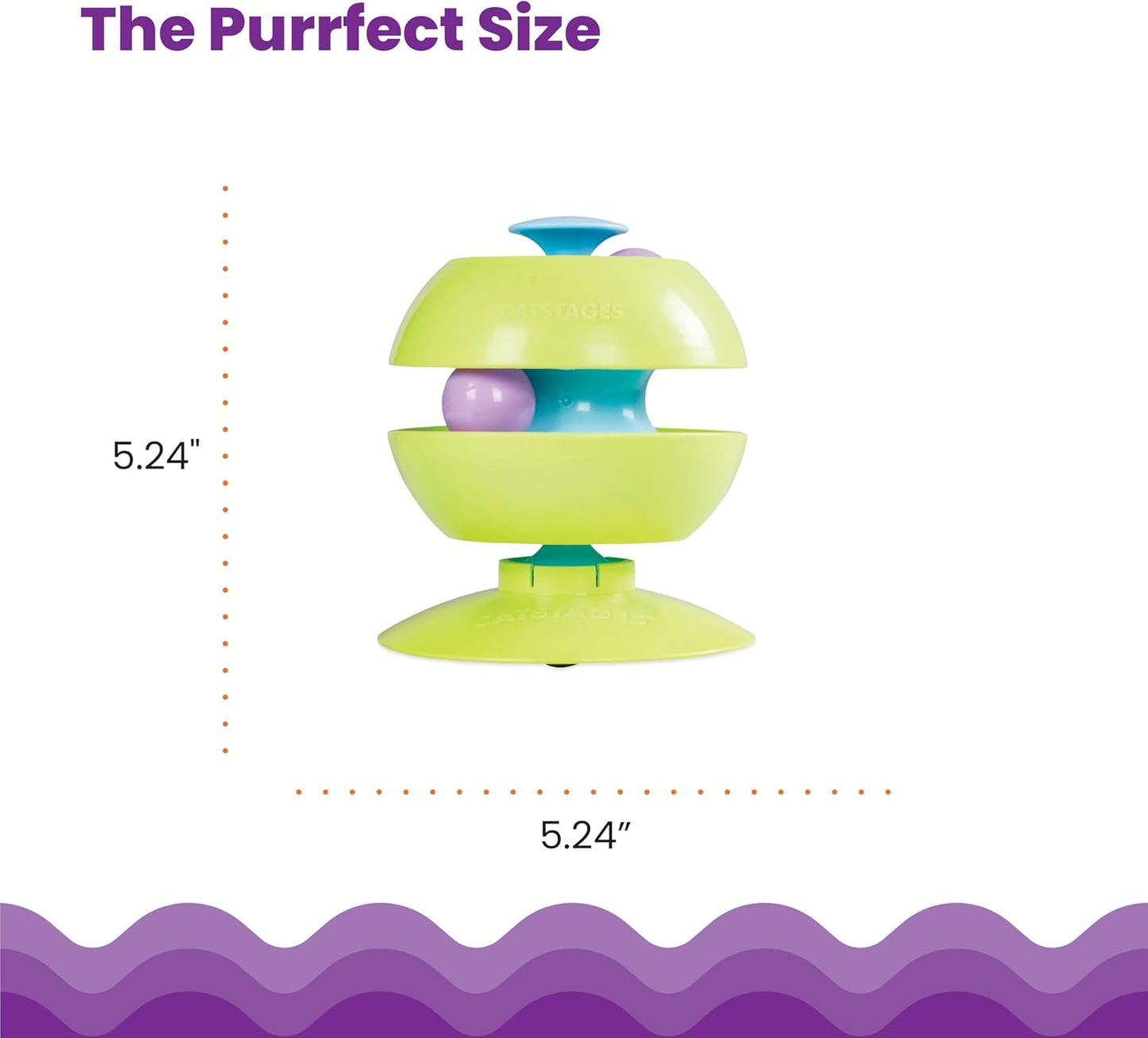 Catstages Twist-A-Ball 3-in-1 Convertible Cat Track Toy, Rolling Ball Toy for Indoor Cats, Green