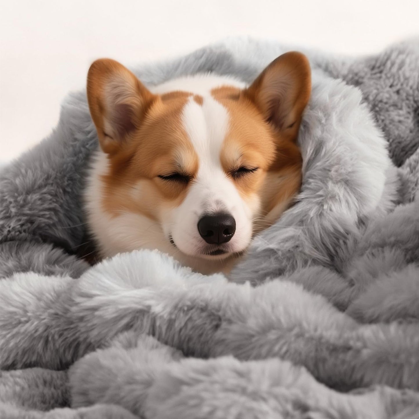 Dog Blanket Ultra Soft Fuzzy Faux Fur Cat Blankets for Indoor Cats Ultra Soft Plush Faux Fur Machine Washable Reversible Pet Throw Protector for Couch Furniture 28"X 22" Grey