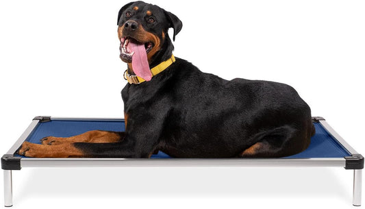K9 Ballistics Chew Proof Elevated Cooling Dog Bed - Made for Aggressive Chewers, Virtually Indestructible, Ripstop Fabric with No Padding, Pre-Assembled - XL, Blue Quartz