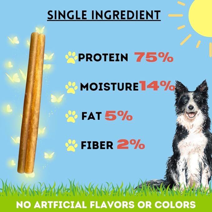 BULLYSTICKS & MORE 6 Inch Beef Collagen Sticks for Dogs (16 Count) - Bones for Dogs - No Hide Sticks Beef Cheek Rolls