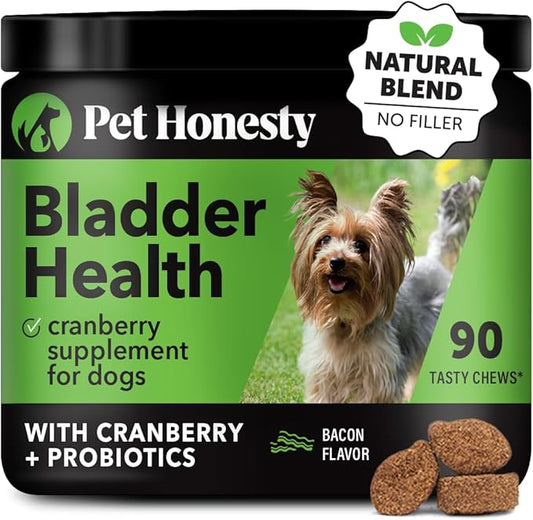 Cranberry Bladder Health for Dogs – Contains Active Ingredients - Cranberry & D-Mannose to Help Support Dog Urinary Tract Health, Dog Bladder Support, & Kidney Support for Dogs (Bacon)