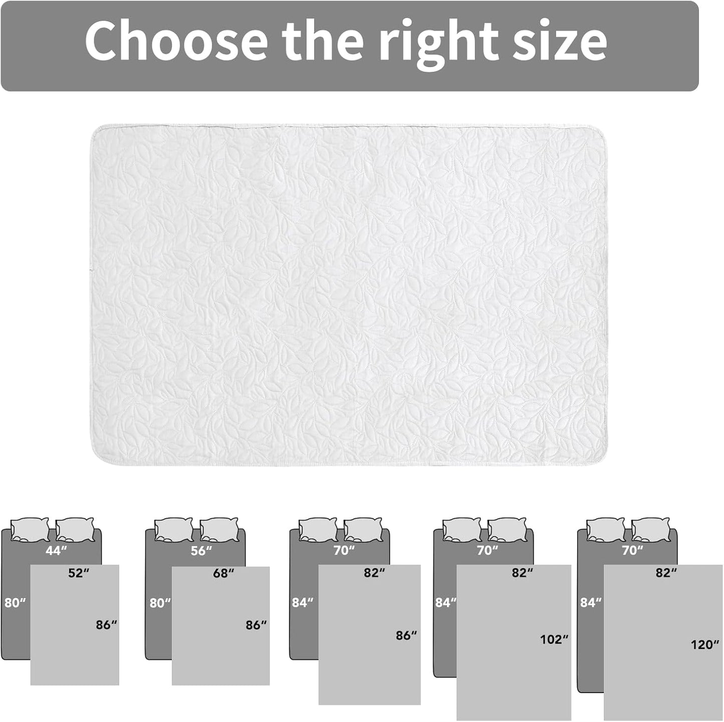 Easy-Going Waterproof Dog Bed Cover Reversible Leak Proof Pet Blanket Replacement Mat for Furniture Washable Couch Cover Sofa Cover for Dogs Cat(52x86 Inch, White/White)