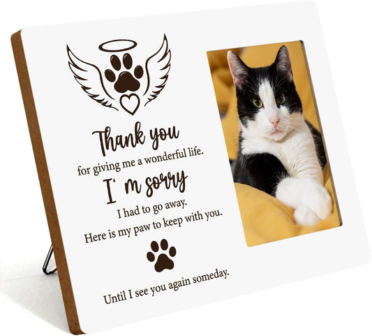 IAXIC Pet Cat Memorial Gifts for Loss of Cat Sympathy Gift Memorial Picture Frame, Pet Memory Picture Frame, Cat Frames For Pictures Memorial