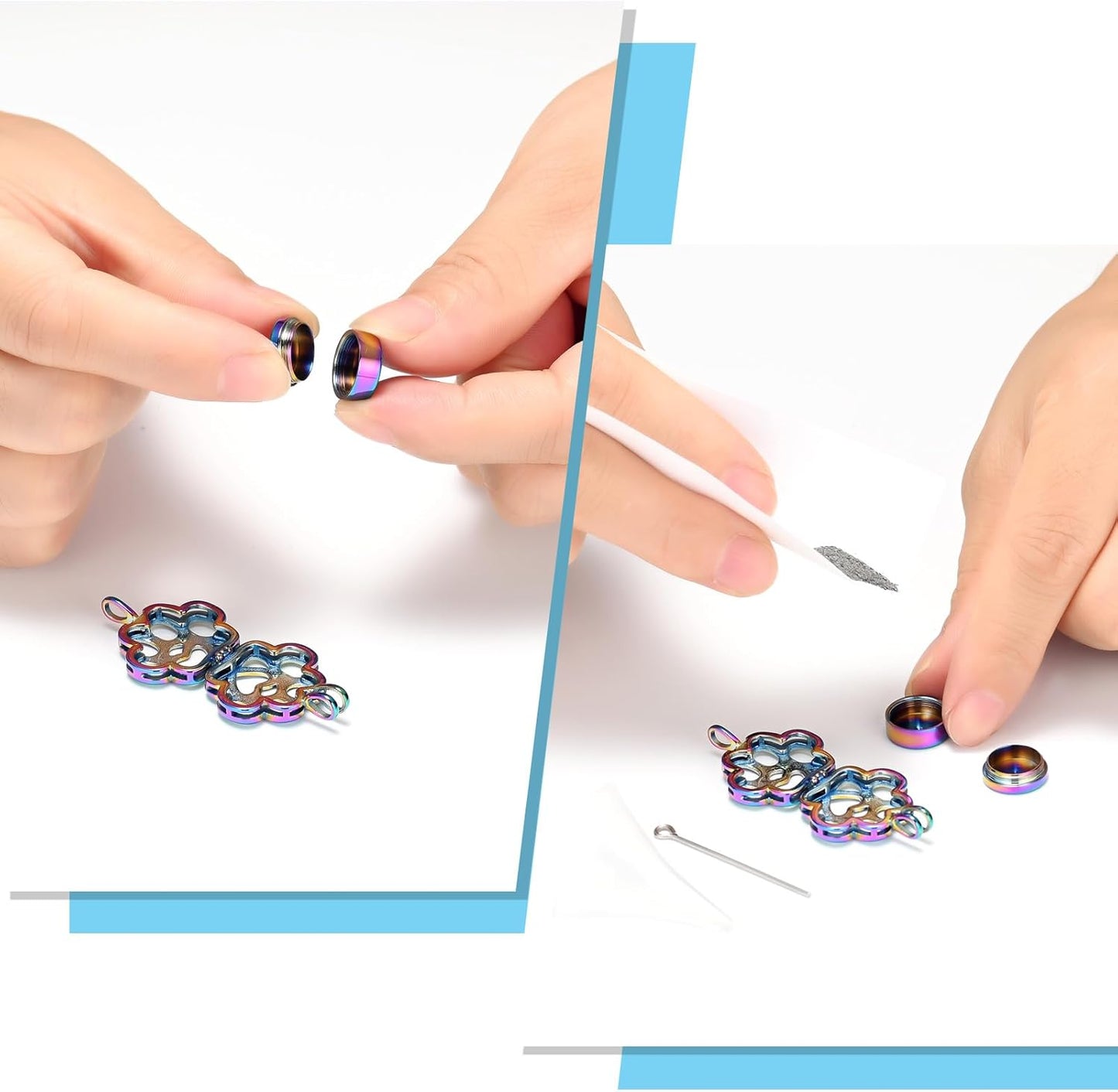 Oinsi Pet Cremation Jewelry For Ashes For Dog/Cat Paw Stainless Steel Memorial Locket Urn Necklace Inside Mini Case Keepsake Cremation Jewelry Women Men