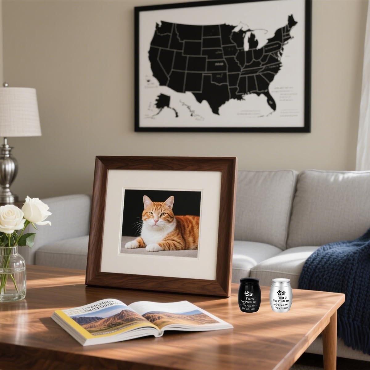 1.57 inches Small Black Pet Urn for Ashes – Keepsake Aluminum Memorial Urn with Engraved Paw Print Design – Ideal for Cats, Dogs & Tiny Pets