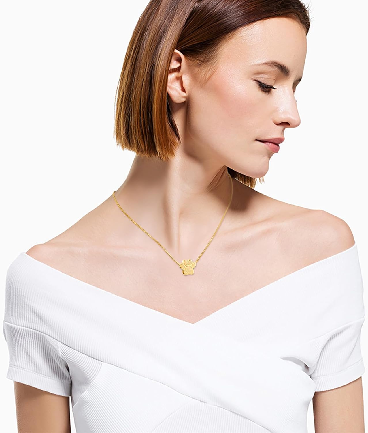 Pet Urns For Dogs/Cats - Pet Ashes Necklace - Paw Print Urn Necklace with Mini Keepsake Urn Memorial Ash Jewelry