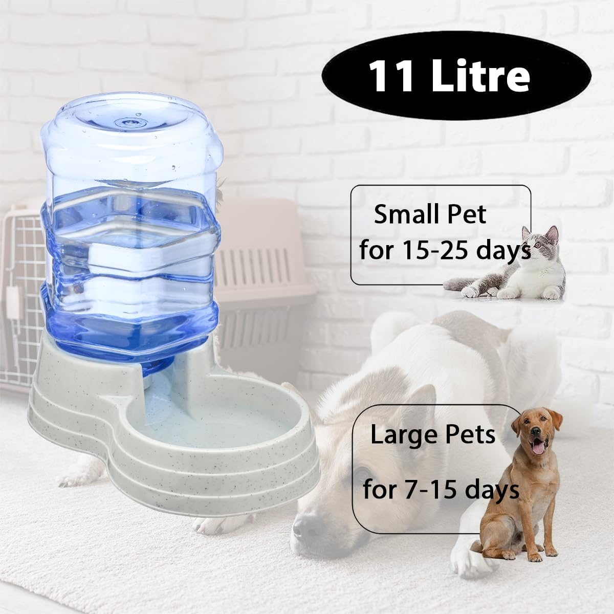 Large Dogs Water Dispenser Station,3 Gallon/11L Gravity Automatic Feeder, Dog Water Bowl Dispenser,Large Size Dog Drinking Fountain