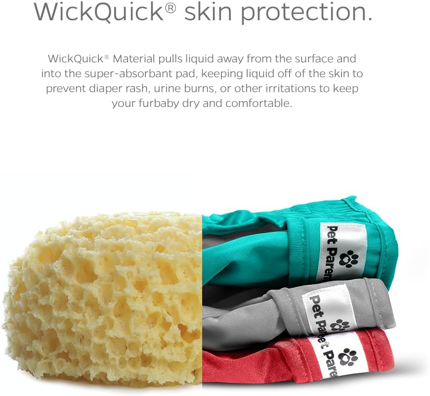 Pet Parents® Washable Dog Diapers (3pack) + Extendrs® of Durable Doggie Diapers, Premium Dog Diapers Female (X-Small, Southern Belle)