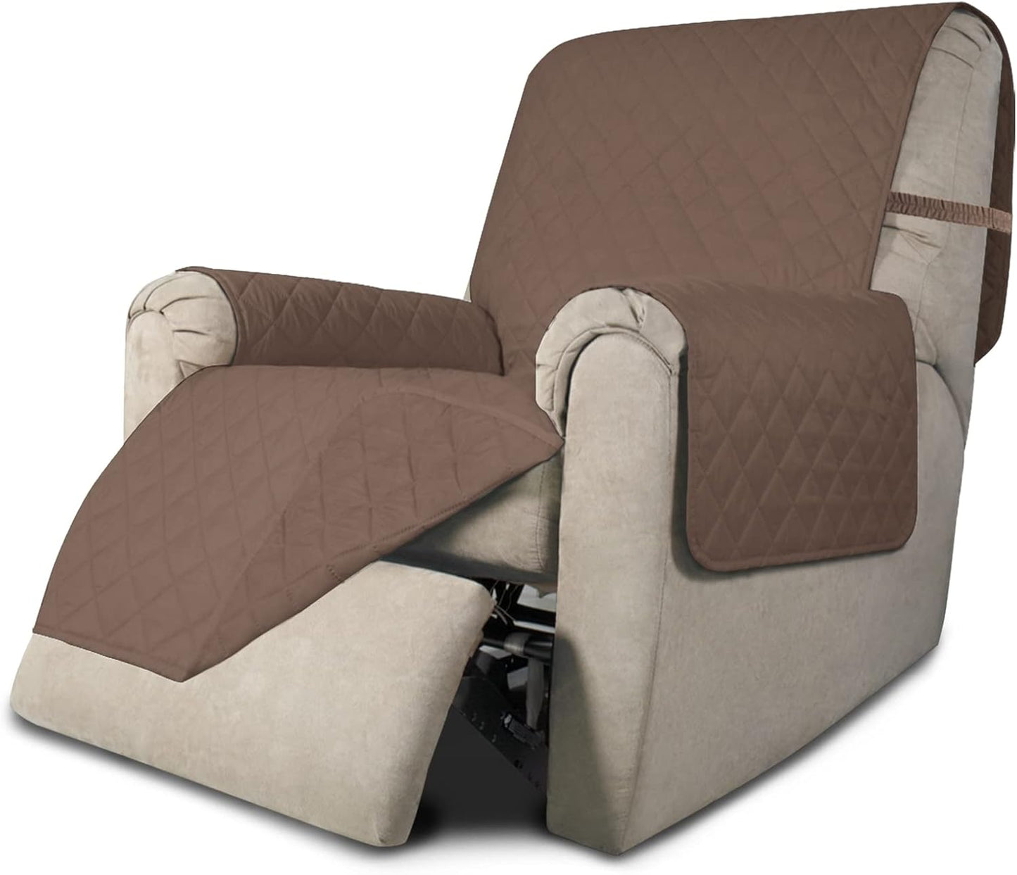 Easy-Going Recliner Chair Slipcover Reversible Sofa Cover Water Resistant Couch Cover Furniture Protector with Elastic Straps for Pets Dog (Recliner 22 inch, Brown/Brown)