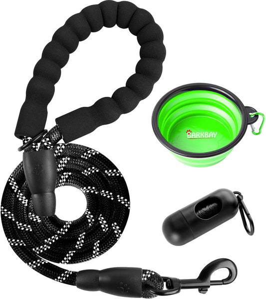 BARKBAY Dog Leashes for Large Dogs Heavy Duty Dog Leash 4/5/6 FT with Comfortable Padded Handle and Highly Reflective Threads for Medium Large Dogs Walking Training Running (4FT-1/2'',Black)