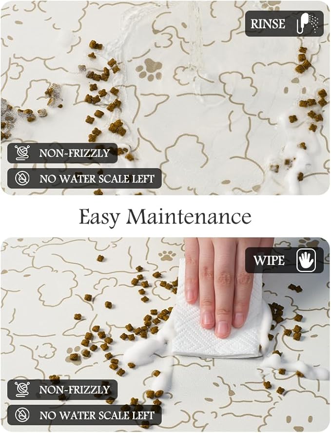 Pet Feeding Mat-Absorbent Dog Mat for Food and Water Bowl-No Stains Quick Dry Water Dispenser Mat-Dog Accessories Pet Supplies-Bowl for Messy Drinkers（FRAMEDOGS,12"x19"