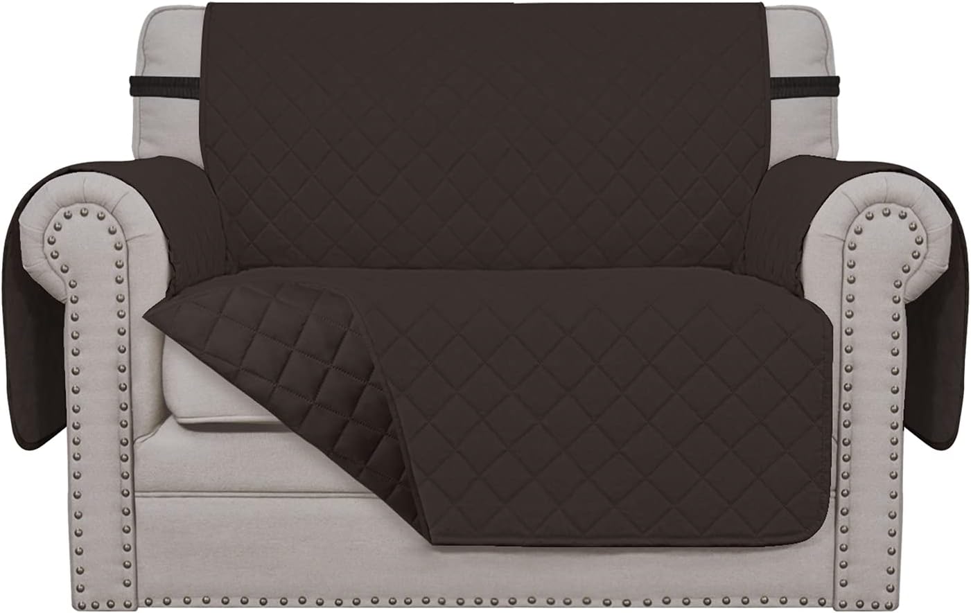 Easy-Going Oversized Chair Sofa Slipcover Reversible Sofa Cover Water Resistant Couch Cover Furniture Protector Cover with Elastic Straps for Pets Dog (Oversized Chair, Chocolate/Chocolate)