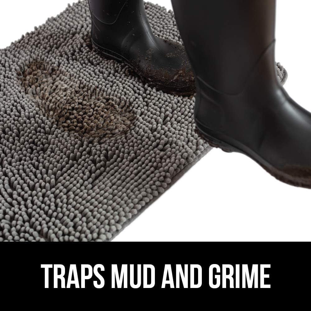 GORILLA GRIP Dog Doormat, Absorbent Doormats for Muddy Dogs Paws, Machine Washable Soakstopper Rugs, Cleaner Floors, US Designed Pet Bed Door Mat, Indoor Entrance Pets Rug, Mats 24x17 Beige Ivory