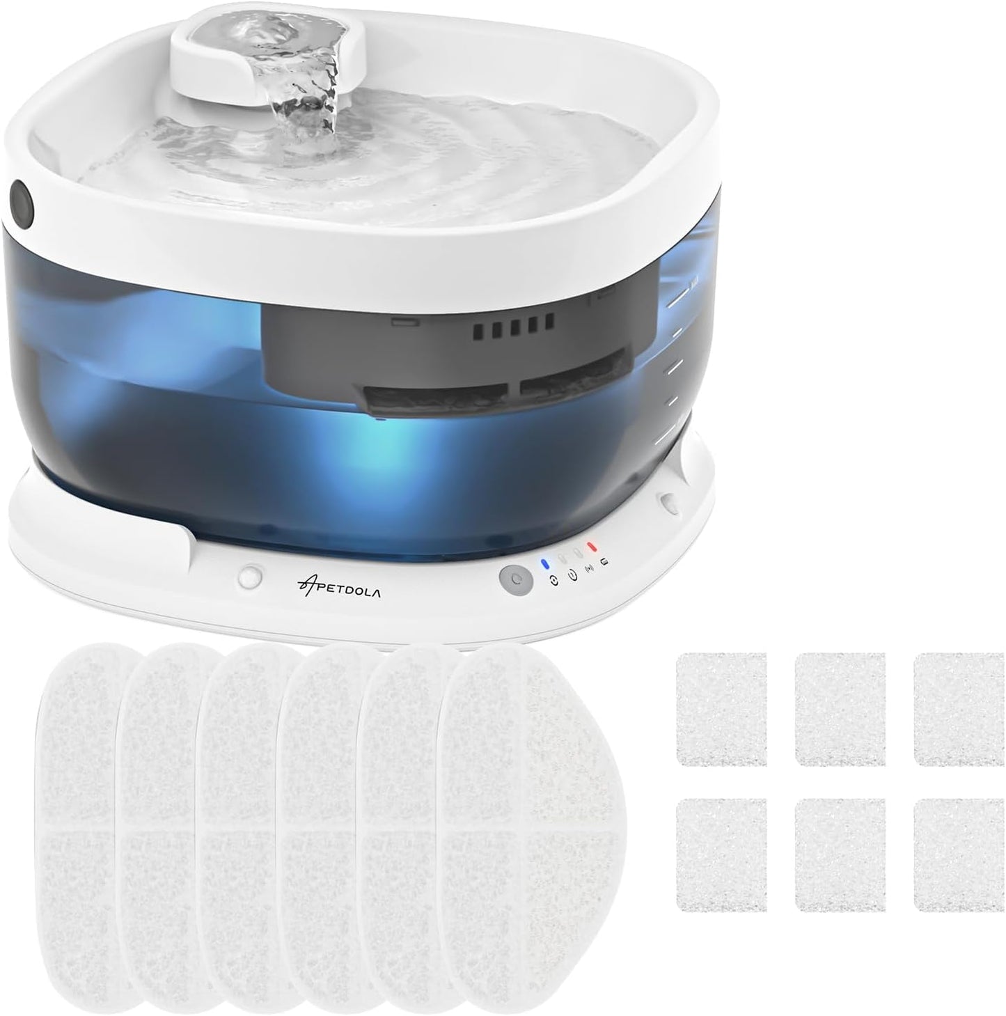 Cordless Cat Water Fountain, 7L Wireless Dog Water Fountain, Battery Operated Pet Water Fountain for Cats Dogs and Multi-Pet Home