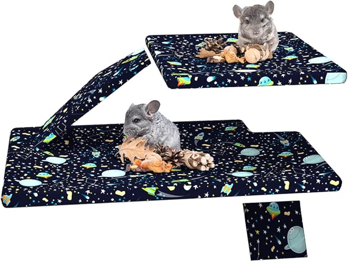 YKD Ferret Cage Liners for Ferret Nation & Critter Nation Cages, Waterproof Chinchilla Cage Accessories, Washable Bedding, for Ferrets, Chinchillas, Rats, Fancy Rat & Small Furry Pet (Top Pan Set)
