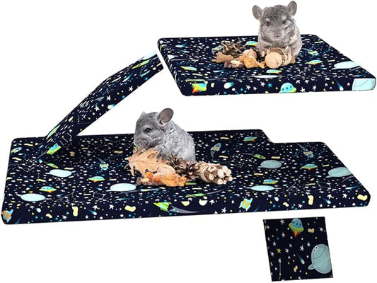 YKD Ferret Cage Liners for Ferret Nation & Critter Nation Cages, Waterproof Chinchilla Cage Accessories, Washable Bedding, for Ferrets, Chinchillas, Rats, Fancy Rat & Small Furry Pet (Top Pan Set)