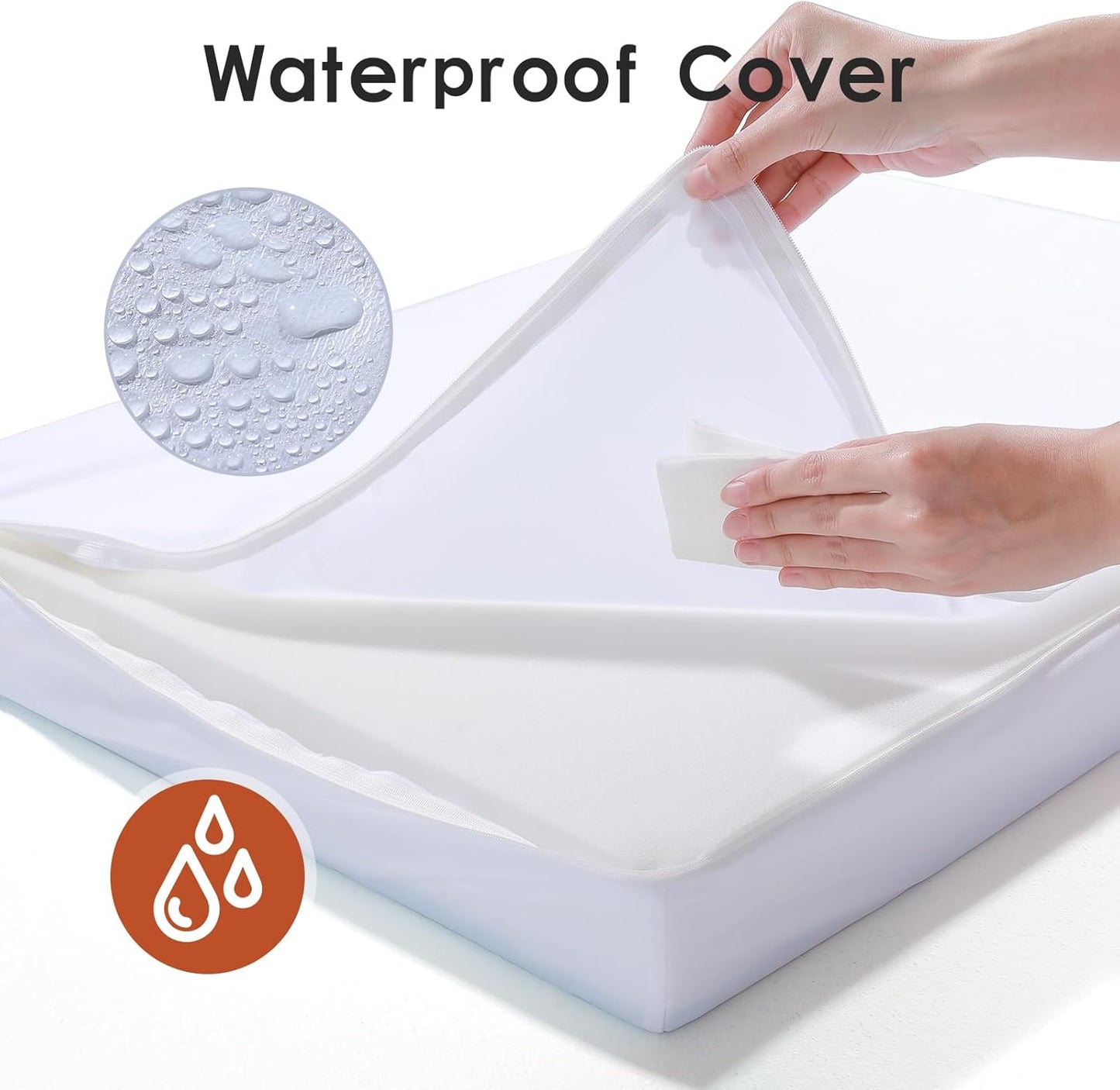 Orthopedic Dog Beds Large Sized Dog, Memory Foam Pet Bed for Medium and Large Dogs, Removable and Washable Microsuede Cover, TPU Waterproof Liner, Nonskid Bottom, 44x32x6 Inches, Khaki