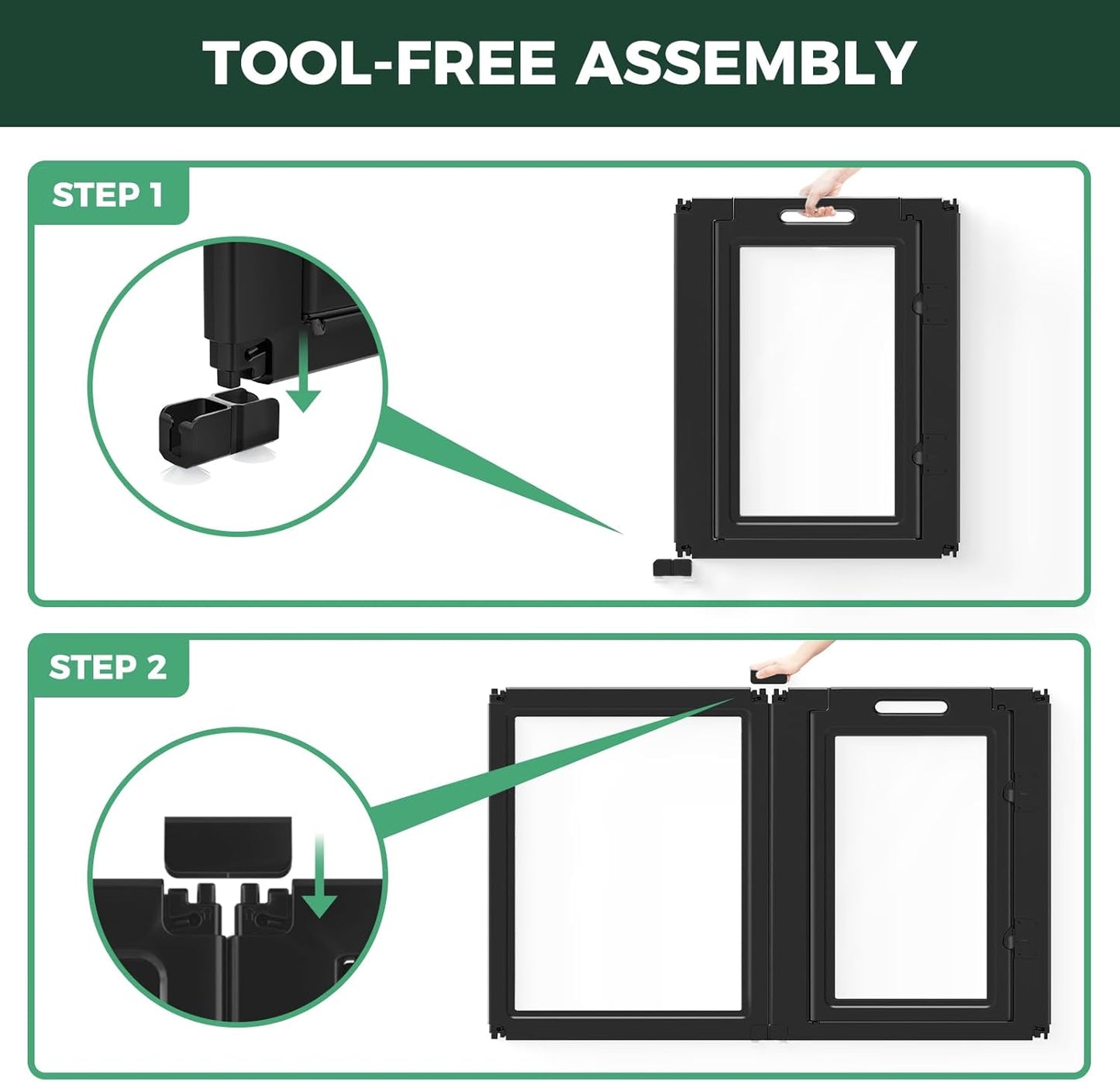 FXW AuraSpace Acrylic Indoor Dog Playpen for Medium Dogs, 35 Inch, 16 Panels, Black