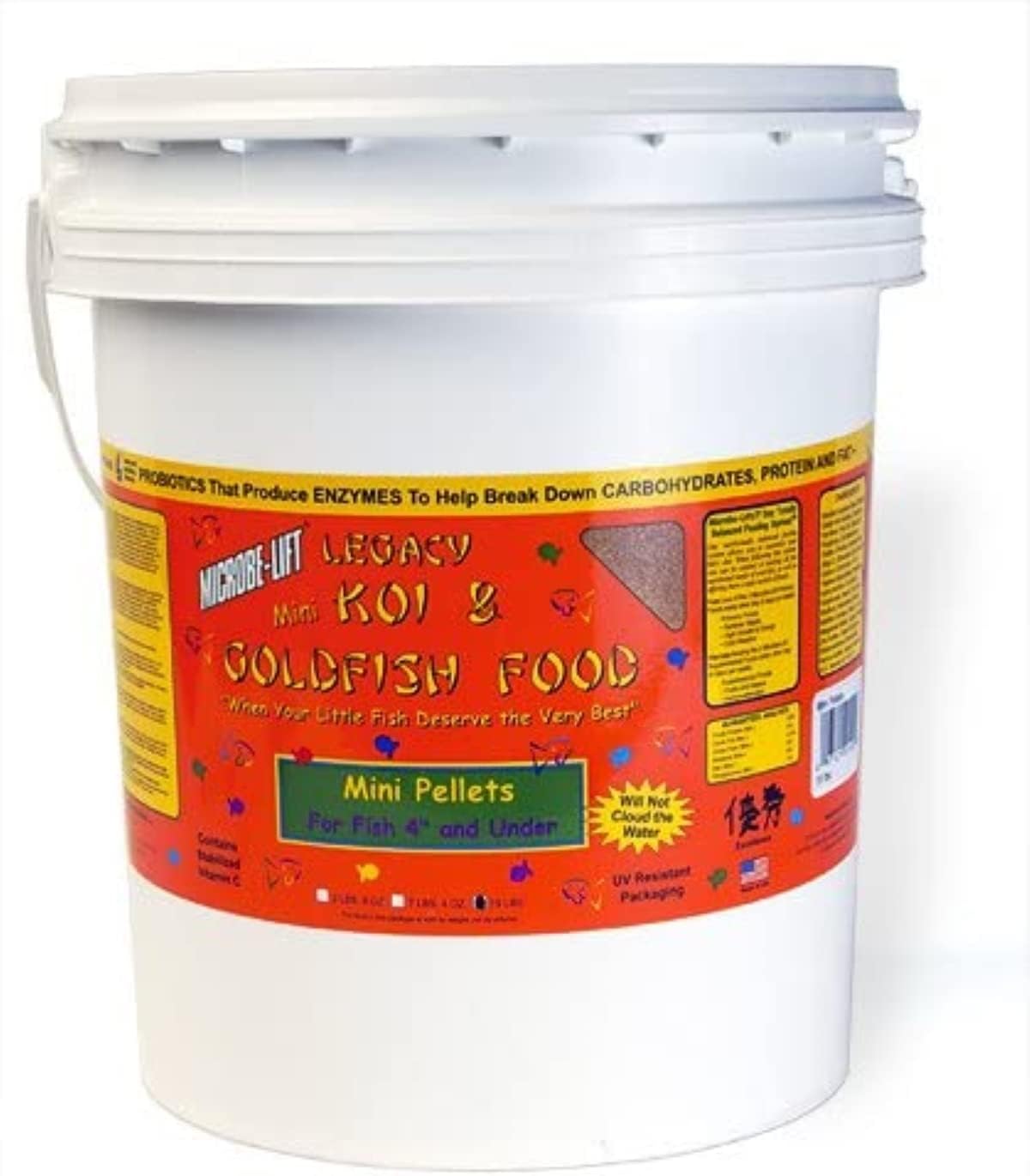 MICROBE-LIFT MLLMPSM Mini Floating Fish Food Pellets for Ponds, Water Gardens, and Fountains, for Small Live Goldfish and Koi, 17 Pounds