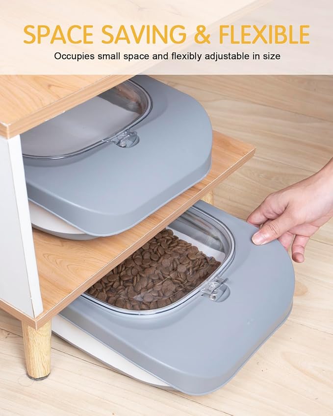 13 Lbs Dog Food Container, Collapsible Dog Food Storage Container with Airtight Lid, Cat Food Storage container Dry Food for Pets, Rice, Cereal, Silicone Pet Bowl and Dog Food Scoop