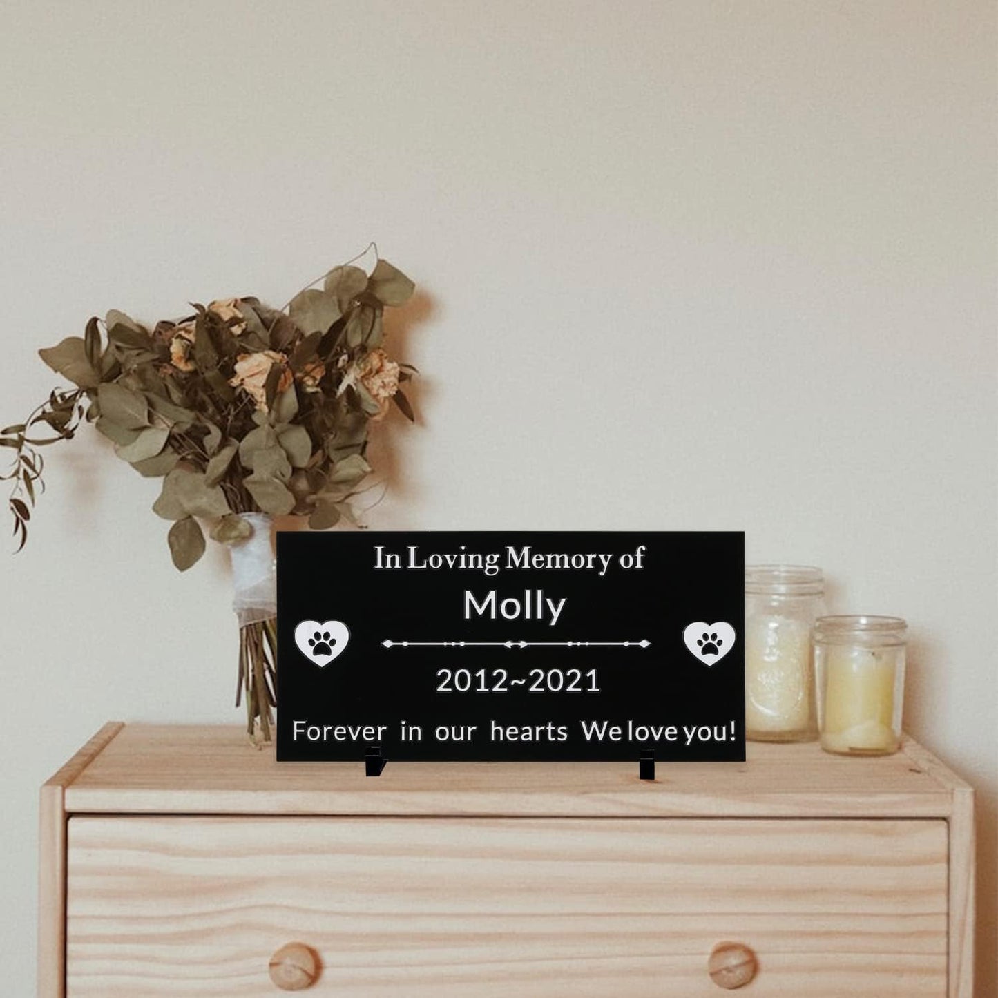 Pet Memorial Stone Cat Dog Pet Memorial Personalized Pet Grave Markers Customized Pet Grave Markers with Pet Name are a Sympathy Gift for The Loss of a Pet (Acrylic)