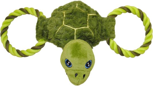 Jolly Pets Jolly Tug-a-Mal Turtle Tug/Squeak Toy, Medium (JTA73)