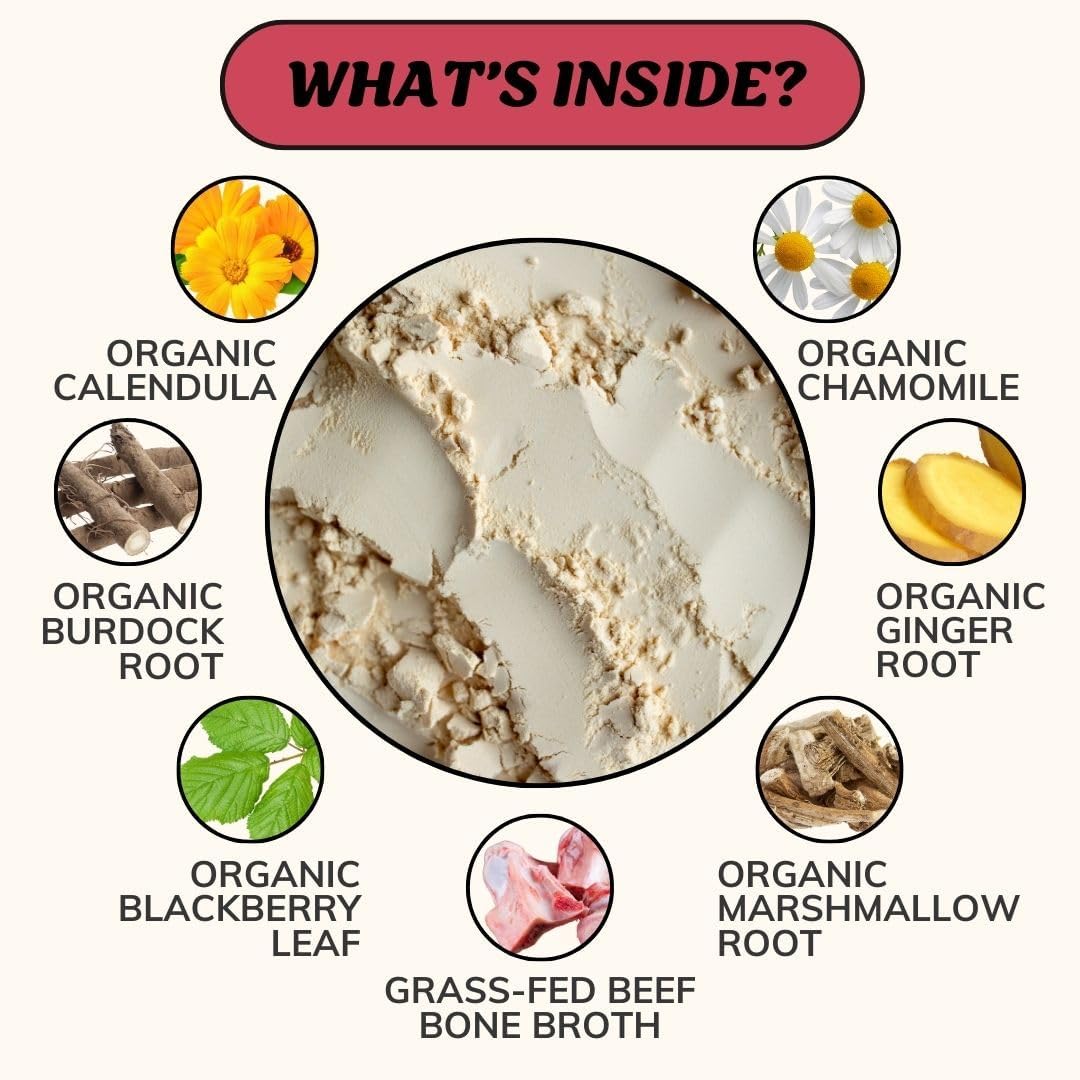 Fido's Digestion Bone Broth for Dogs - Grass-Fed Beef Bone Broth Powder & Organic Herbs - Supports Digestion & Gut Health - Dog Food Topper for Dry Food - 60 Scoops