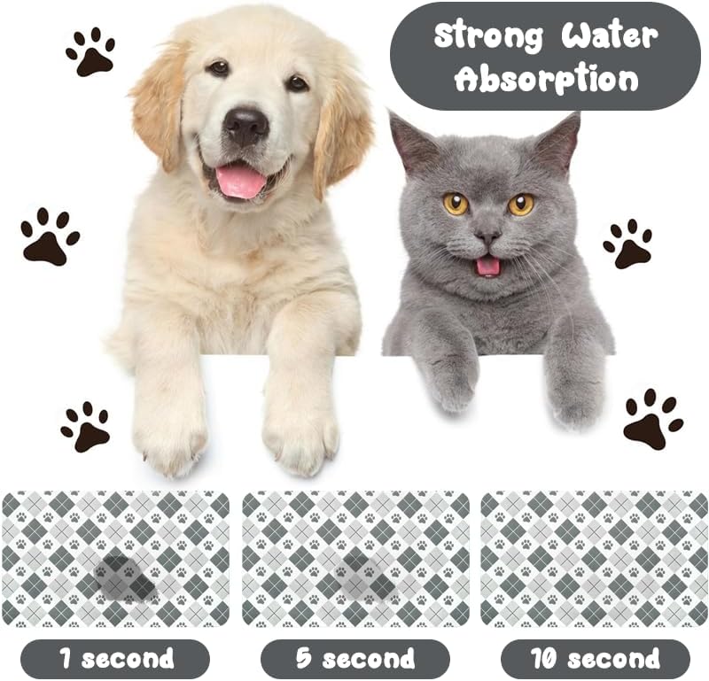 Pet Feeding Mats - Waterproof, Absorbent, 24 x 32 inch for Dogs & Cats