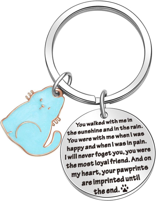 Cat Passing Away Keychain Cat Loss Gifts Pet Remembrance Keychain Loss of Cat Sympathy Keychain