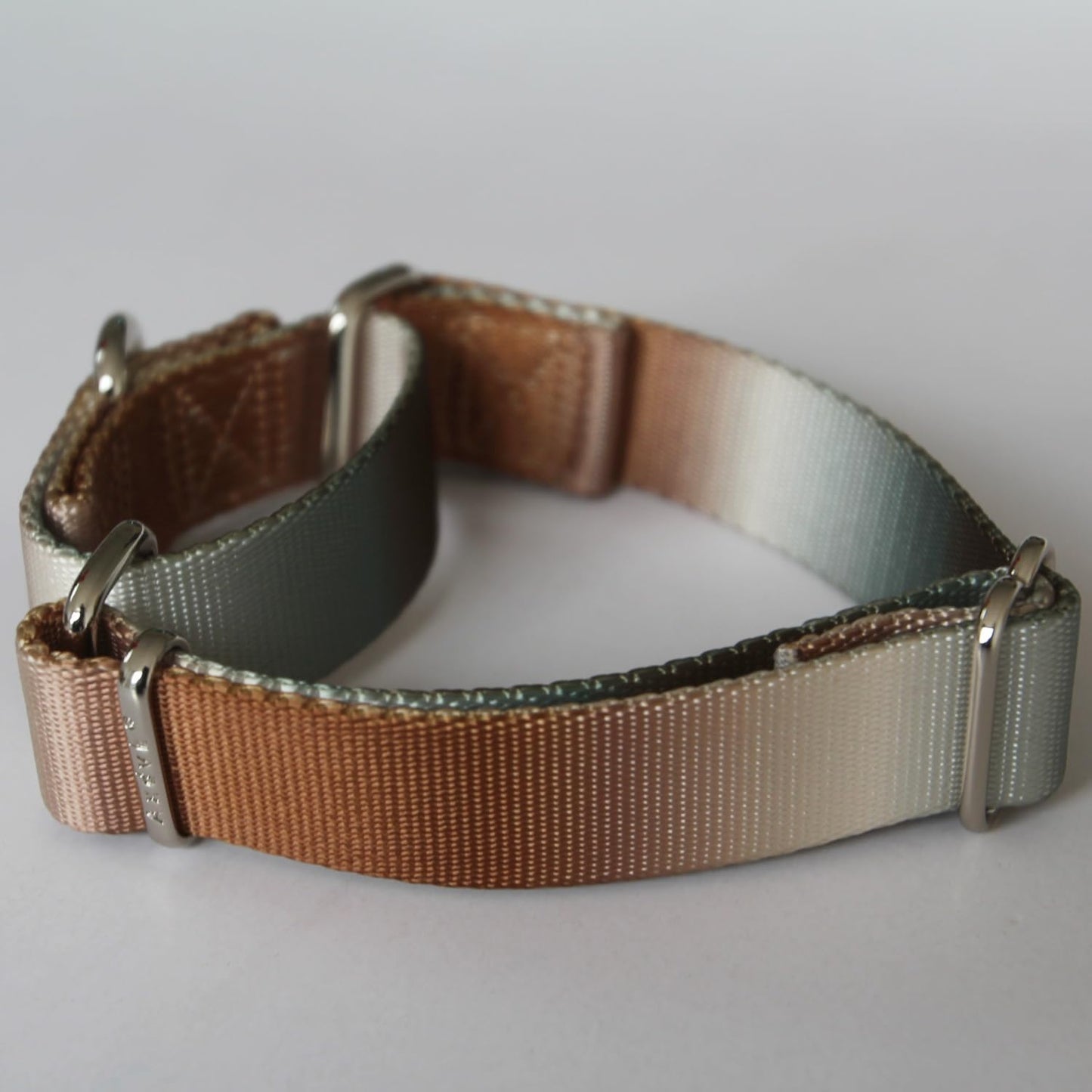 Martingale Dog Collar Colorful Gradient Fashionable - Anti-Escape Soft Durable Pets Collar for Walking Training Outdoor Daily Use -Large, Silver Brown