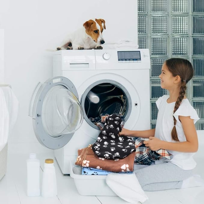 Comsmart Dog Blankets for Small Dogs, 6 Pack Puppy Blanket Cute Paw Print Pet Blanket for Dog, Puppy, Cat, Kitten, 39x31 inches